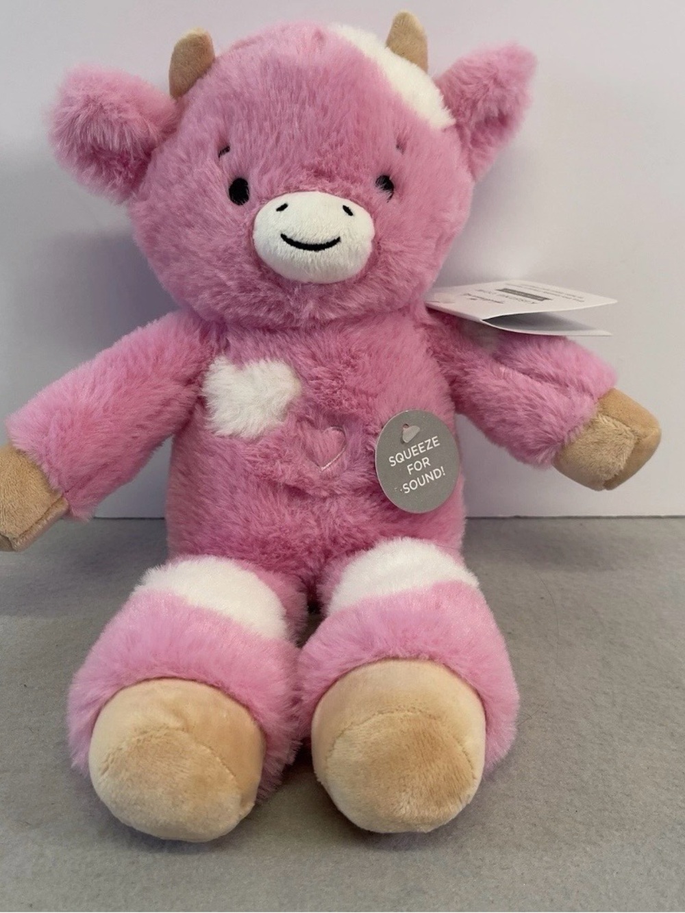 Hallmark Kissing Cow With Sound Pink Plush Stuffed Animal Says Moo + Mwah NWT